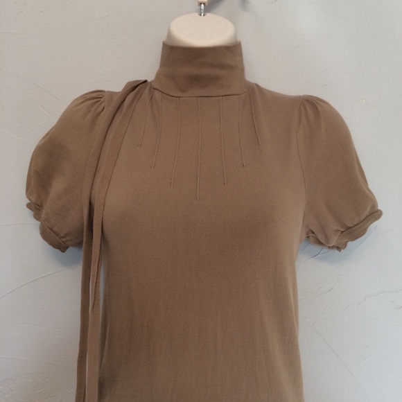 ZARA CAP PUFF SLEEVE HIGH NECK BLOUSE TOP - Picture 3 of 8